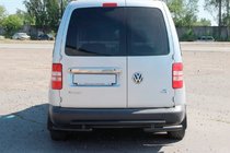 Volkswagen Caddy 2004-2010 гг. Задняя дуга AK003-2 Черная (2 шт., Нержавейка) фото 2