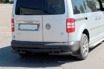 Volkswagen Caddy 2010-2015 гг. Задняя дуга AK003-2 Черная (2 шт., Нержавейка) фото 1