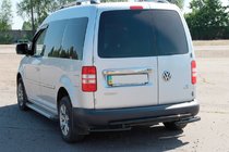Volkswagen Caddy 2010-2015 гг. Задняя дуга AK003-2 Черная (2 шт., Нержавейка) фото 3