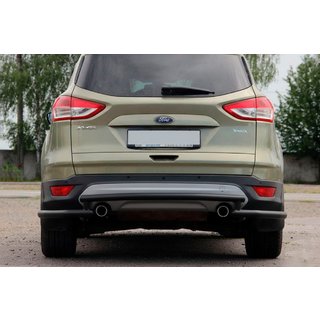 Задняя дуга AK002-3 Черная (нержавейка) Ford Kuga/Escape 2013-2019 гг. фото 1