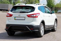 Nissan Qashqai 2014-2021 гг. Задняя дуга AK007-Plus Черная (нерж. сталь) фото 3