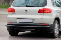 Volkswagen Tiguan 2007-2016 гг. Задняя защита AK002-2 Черный (нерж. сталь) фото 1