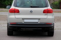 Volkswagen Tiguan 2007-2016 гг. Задняя защита AK002-2 Черный (нерж. сталь) фото 2