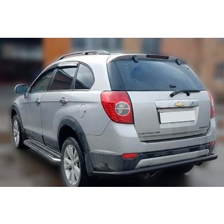 Задняя защита AK005 Черный (нерж. сталь) Chevrolet Captiva 2006-2019 гг. фото 1