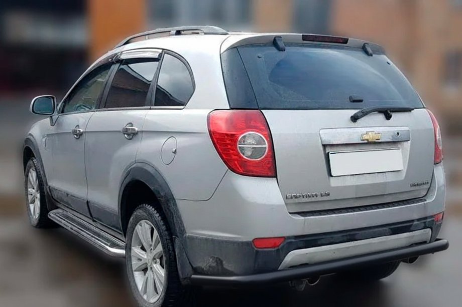 Chevrolet Captiva 2006-2019 гг. Задняя защита AK005 Черный (нерж. сталь) Image
