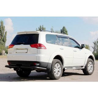 Задняя защита AK003-Special Black (2 шт., нержавейка) Mitsubishi Pajero Sport 2008-2015 гг. фото 3