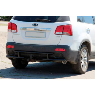Задняя дуга AK002-2 Черная (Нержавеющая сталь) Kia Sorento II XM 2009-2014 гг. фото 1