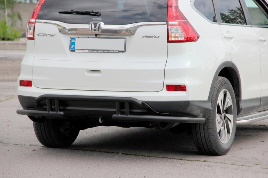 Honda CRV 2012-2016 гг. Задняя дуга AK003-21 Черная (Нержавейка) Image