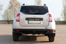 Dacia Duster 2008-2018 гг. Задняя дуга AK005-Special Black (нержавеющая сталь) фото 2