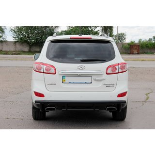 Задняя дуга AK002-2 Черная (Нержавеющая сталь) Hyundai Santa Fe 2 2006-2012 гг. фото 1
