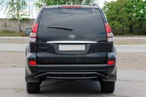 Toyota Land Cruiser Prado 120 2002-2009 гг. Задняя защита AK008-1 Черный фото 2
