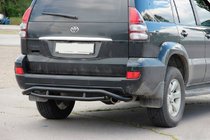 Toyota Land Cruiser Prado 120 2002-2009 гг. Задняя защита AK008-1 Черный фото 4