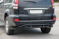 Toyota Land Cruiser Prado 120 2002-2009 гг. Задняя защита AK008-1 Черный фото 5