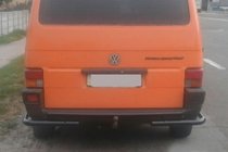 Volkswagen T4 Transporter 1990-2003 гг. Задняя дуга AK003-2 Черная (Нержавейка) фото 1