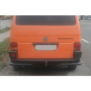 Задняя дуга AK003-2 Черная (Нержавейка) Volkswagen T4 Caravelle/Multivan 1990–2003 гг. фото 1