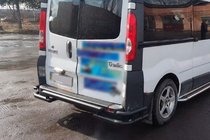 Renault Trafic 2001–2015 гг. Задняя защита AK-Special Black (нержавейка) фото 3