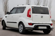 Kia Soul II 2013-2018 гг. Задняя защита AK007-2 Черный (нерж. сталь) фото 1
