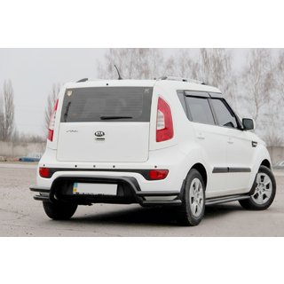 Задняя защита AK007-2 Черный (нерж. сталь) Kia Soul II 2013-2018 гг. фото 3