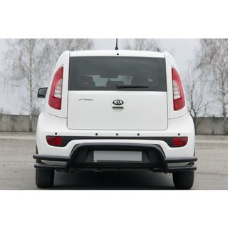 Задняя защита AK007-2 Черный (нерж. сталь) Kia Soul II 2013-2018 гг. фото 4