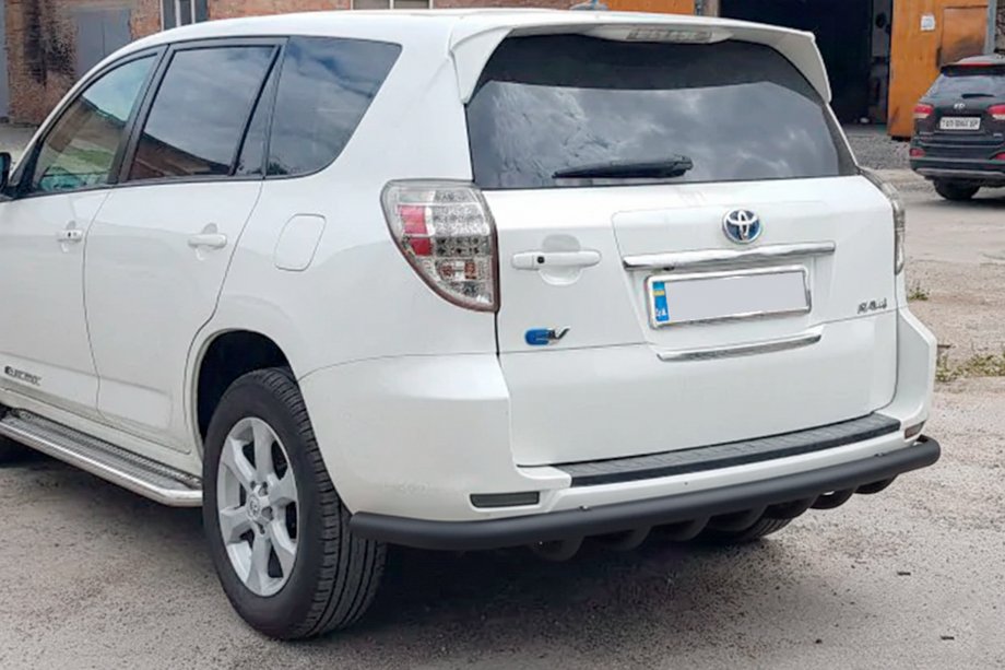 Toyota Rav 4 2006-2013 гг. Задняя защитная дуга AK005-15 Black (только для EV, 2 шт., нерж.) Фото 3
