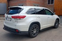 Toyota Highlander 2013-2019 гг. Задняя защита AK005-2 Черная (2 шт., Нержавейка) фото 3