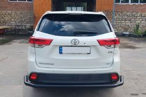 Toyota Highlander 2013-2019 гг. Задняя защита AK005-2 Черная (2 шт., Нержавейка) фото 2
