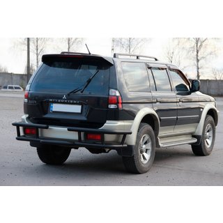 Задняя защита AK-Special Black (нержавейка) Mitsubishi Pajero Sport 1996-2007 гг. фото 3