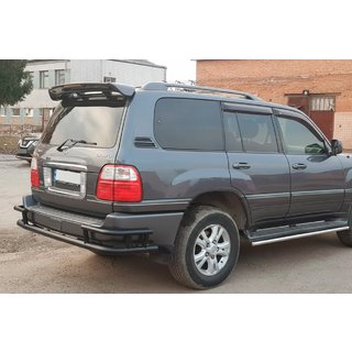 Задняя защита AK009-15 Черный (нерж. сталь) Lexus LX470 1998-2007 гг. фото 2