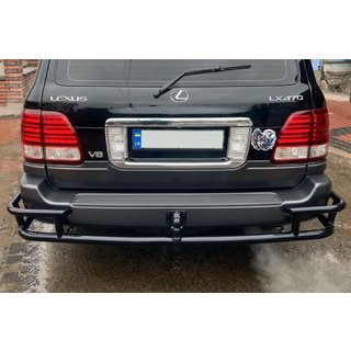 Задняя защита AK009-15 Черный (нерж. сталь) Lexus LX470 1998-2007 гг. фото 3