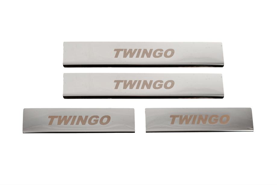Renault Twingo 2007-2014 гг. Накладки на пороги Carmos из нержавеющей стали Image