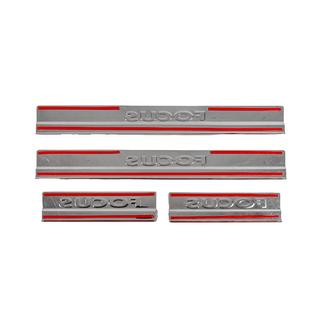Накладки на пороги V2 (Carmos, 4 шт., нерж. сталь) Ford Focus II 2005-2008 гг. фото 4