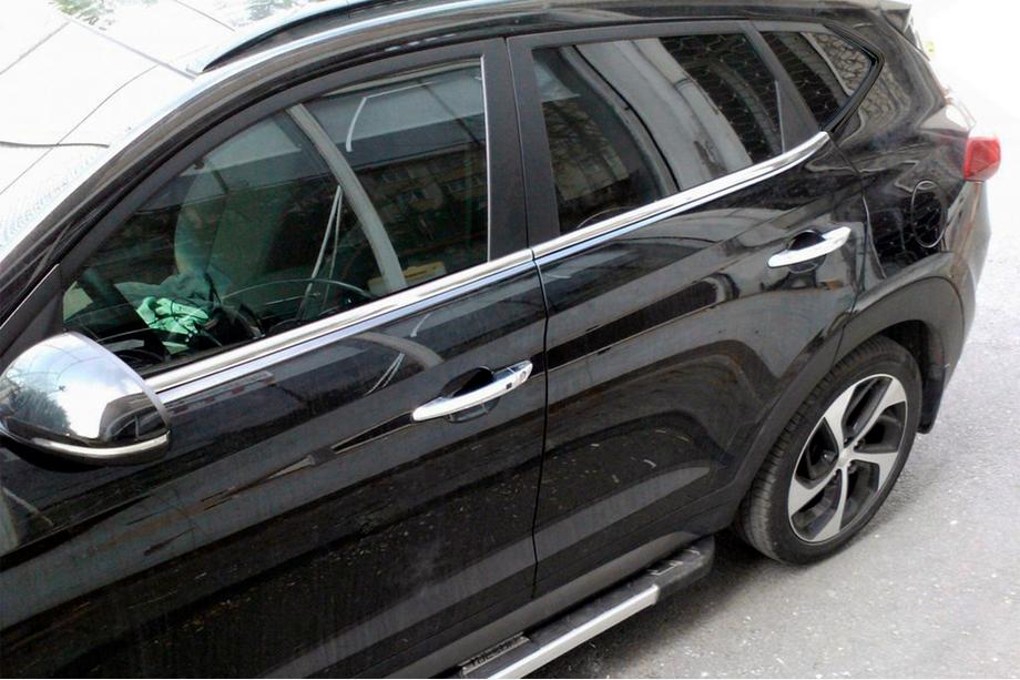 Hyundai Tucson TL 2016-2021 гг. Нижние молдинги окон нержавейка (4 шт) Image