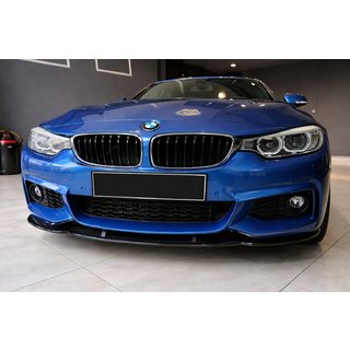 Накладка на передний бампер Lip EuroCap (для M-Sport, 2014-2017, глянцевый черный) фото 1