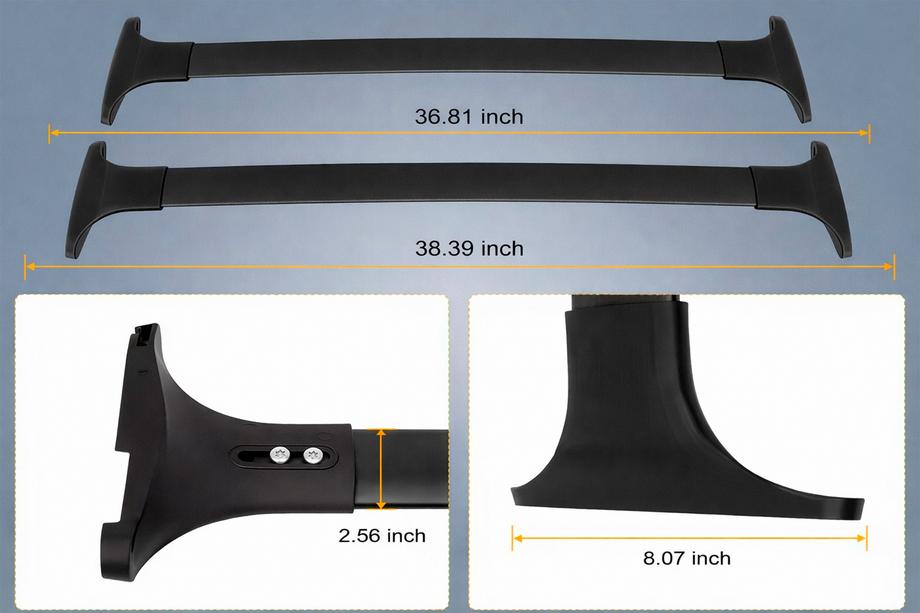 Ford Ecosport 2013-2022 гг. Багажник (поперечины) на интегрированные рейлинги OEM (2 шт.) Черный Фото 7