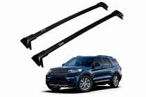 Ford Explorer 2019- гг. Багажник (поперечины) на интегрированные рейлинги OEM (2019-2023, 2 шт) Черный фото 2