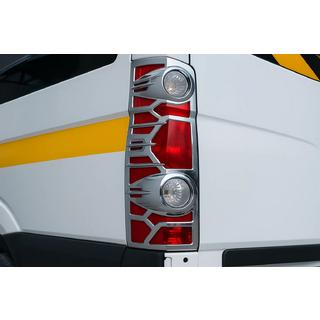 Хром Накладки на Задние Фонари (2 шт, пластик) Volkswagen Crafter 2006-2016 гг. фото 1