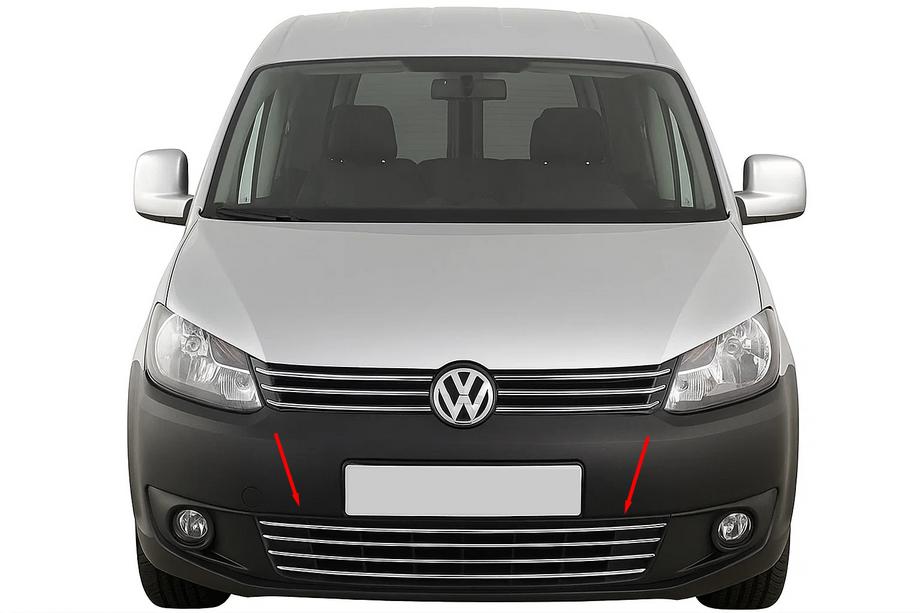 Volkswagen Caddy 2010-2015 гг. Цельная решетка бампера из нержавеющей стали Image