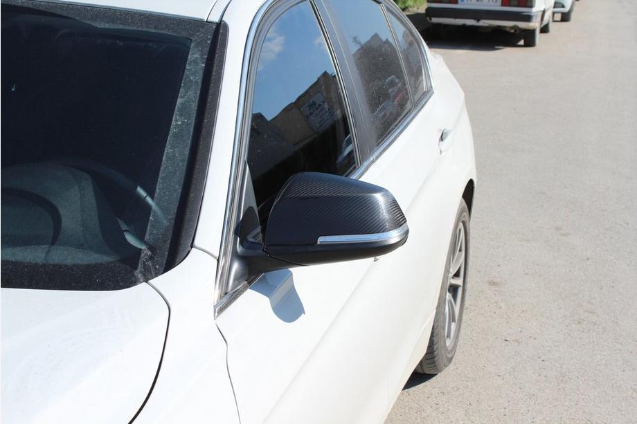 BMW X1 E84 2009-2015 гг. Накладки на Зеркала (2 шт, Натуральный Карбон) Фото 2