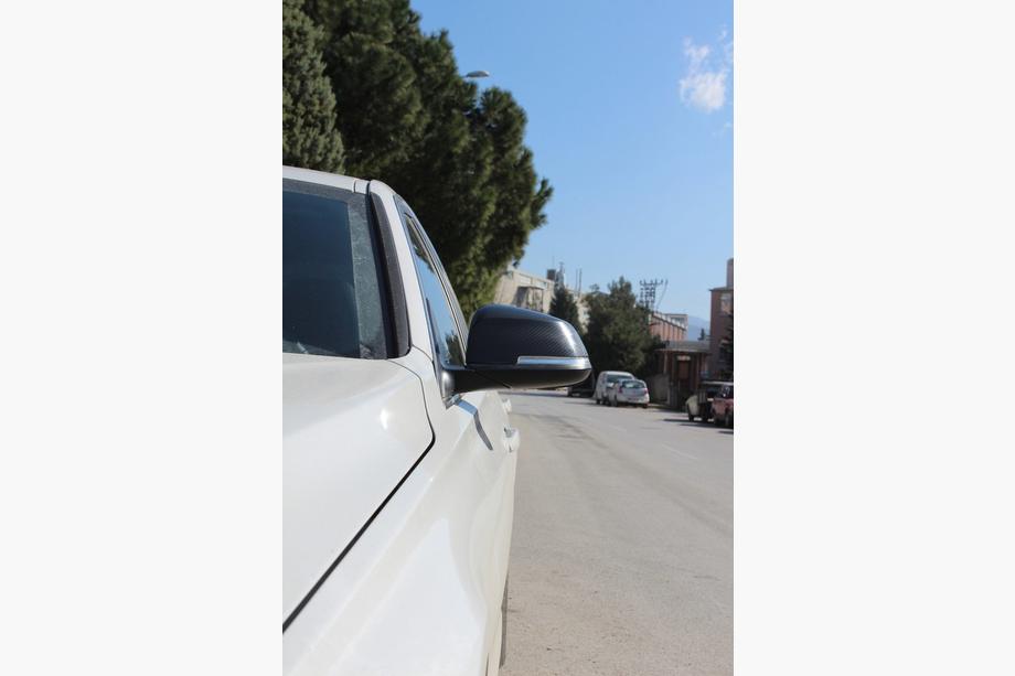 BMW X1 E84 2009-2015 гг. Накладки на Зеркала (2 шт, Натуральный Карбон) Фото 4
