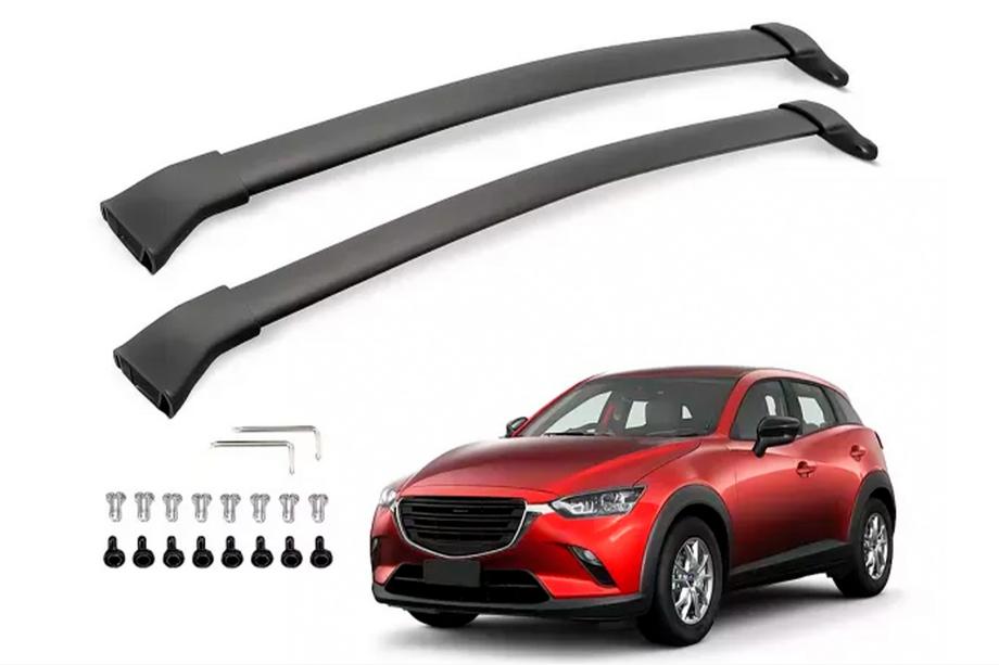 Mazda CX-3 2015- гг. Багажник (поперечины) на интегрированные рейлинги OEM (2 шт.) Черный Фото 3