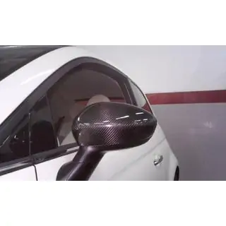 Накладки на Зеркала 2007-2015 (2 шт., Натуральный Карбон) Fiat 500/500L 2013-2022 гг. фото 3