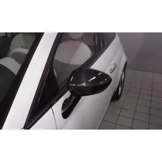 Накладки на Зеркала 2007-2015 (2 шт., Натуральный Карбон) Fiat 500/500L 2013-2022 гг. фото 4
