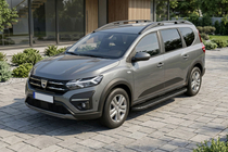 Dacia Jogger 2022- гг. Боковые пороги Bosphorus Black (2 шт., Алюминий) фото 1