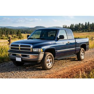 Боковые пороги Allmond Black (2 шт., алюминий) Dodge RAM (BR/BE) 1994–2002 гг. фото 1