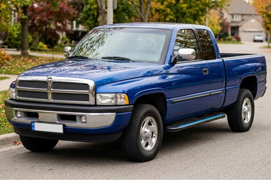 Dodge RAM (BR/BE) 1994–2002 гг. Боковые пороги Maya Blue (2 шт., Алюминий) Фото 1