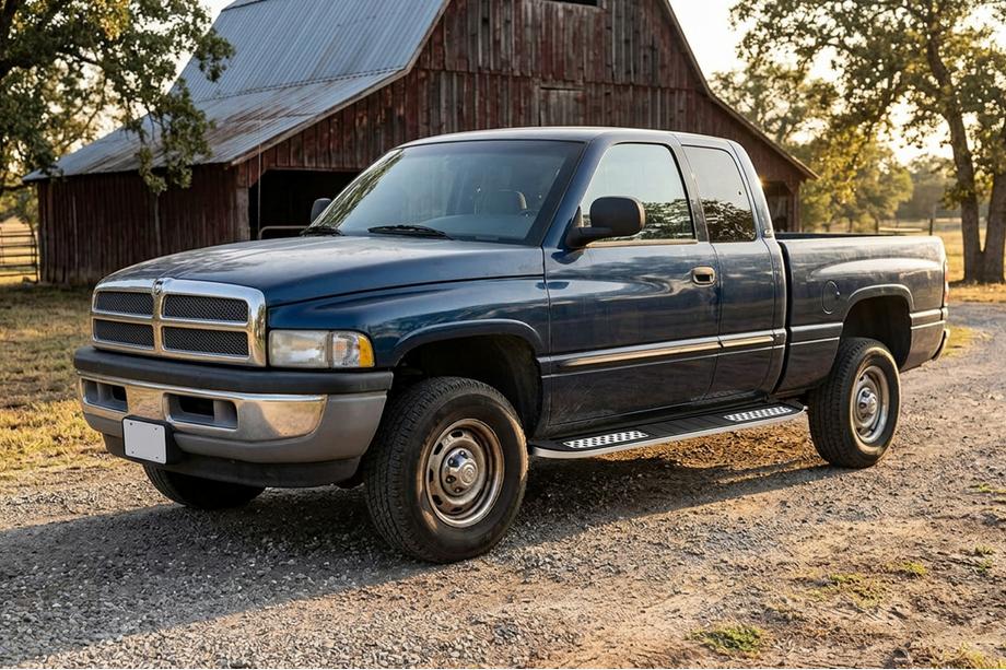 Dodge RAM (BR/BE) 1994–2002 гг. Боковые пороги Tayga V2 (2 шт., Алюминий) Фото 1
