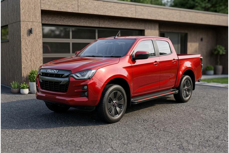 Isuzu D-Max 2019- гг. Боковые пороги Maya Red (2 шт., алюминий) Фото 1