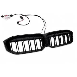 Ноздри M-Look LED (2022+, черный глянец) BMW 3 серия G20/G21 2018- гг. фото 4