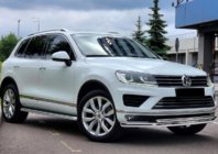 Volkswagen Touareg 2010-2018 гг. Передняя защита ST014 (нержавейка) фото 1