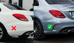 Mercedes C-сlass W205 2014-2021 гг. Задние брызговики Premium (для AMG-Line, 2 шт.) фото 2